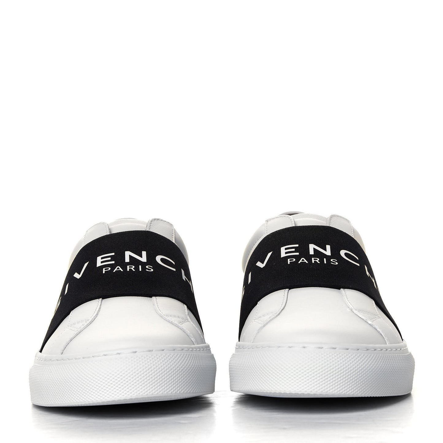 Calfskin Band Logo Womens Urban Street Sneakers 38 White Black