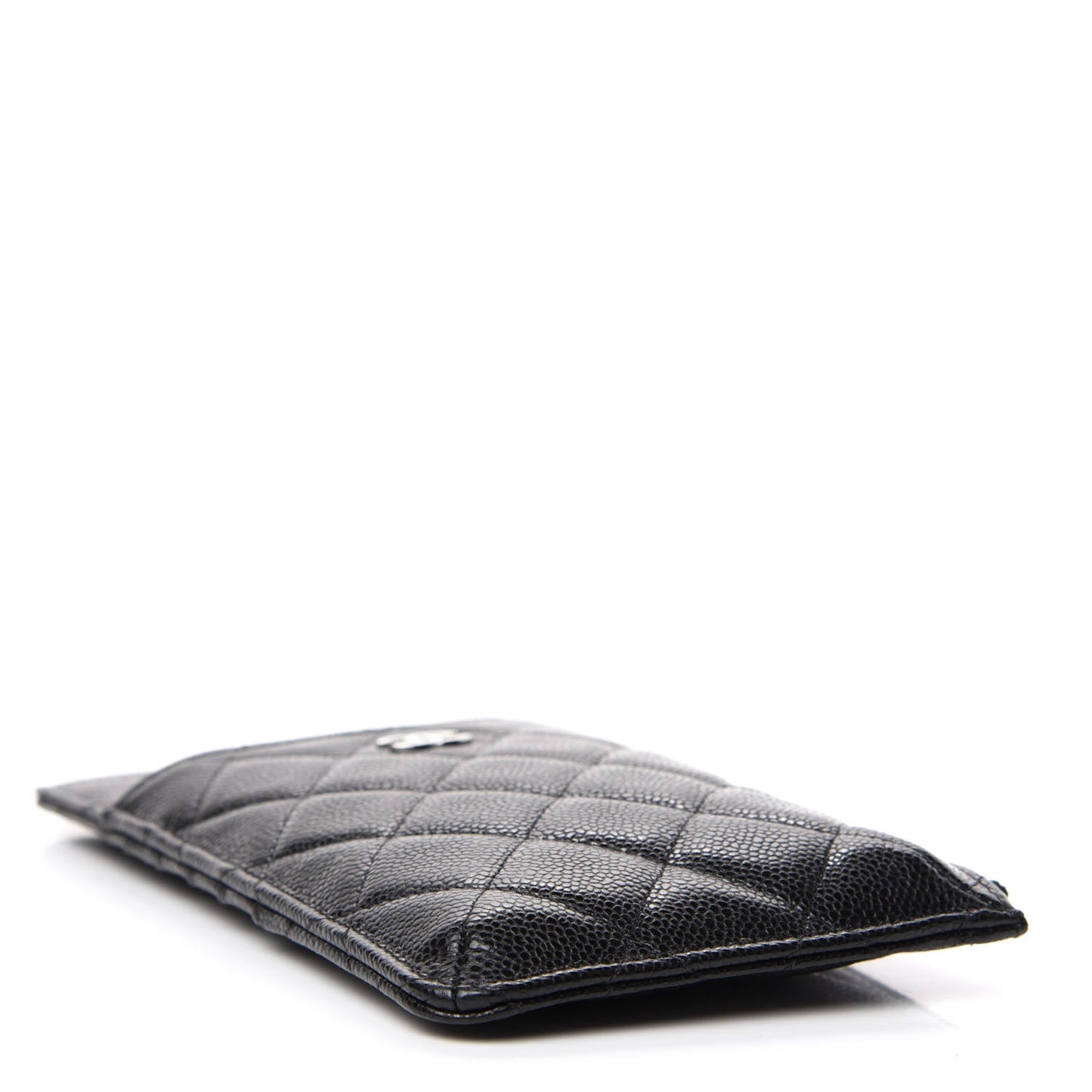 Caviar Quilted Classic Flat Wallet Pouch Black