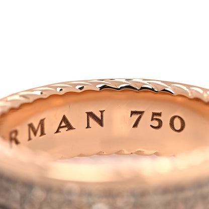 David Yurman 18K Rose Gold Cognac Diamond Streamline Two Row Pave Band Ring 65 11 5 of 5