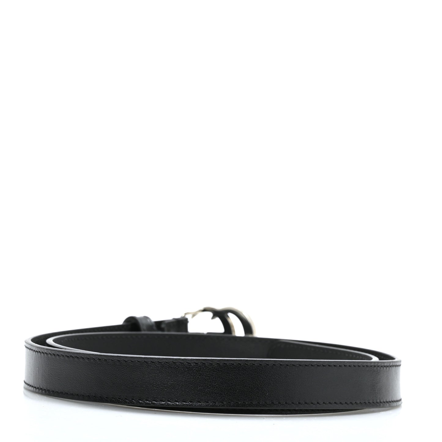 Plutone Calfskin Palladium Double G 20mm Belt 80 32 Black