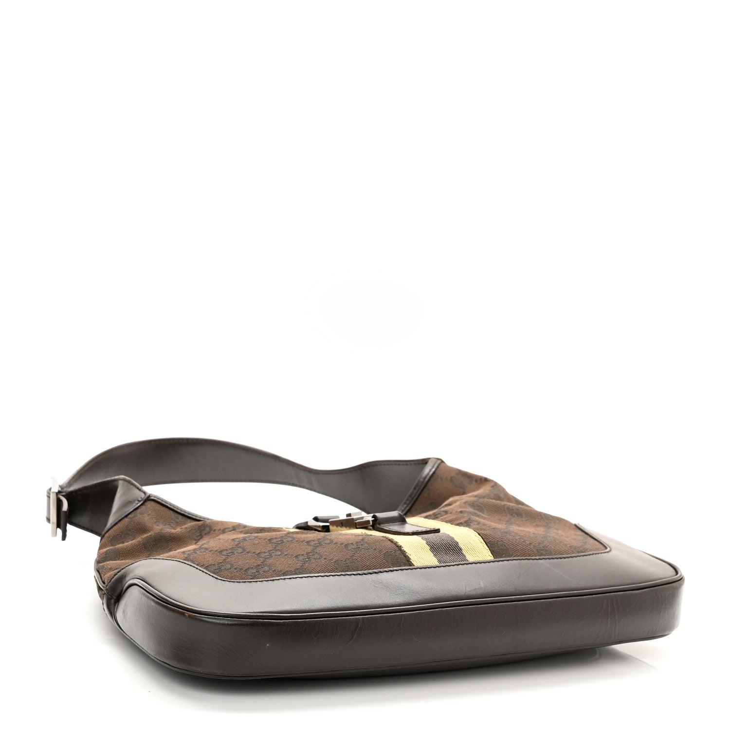 Gucci Monogram Small Jackie O Hobo Dark Brown 3 of 13