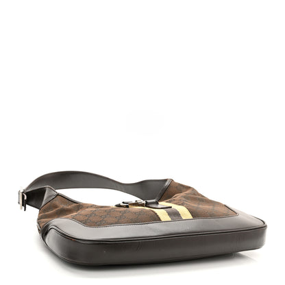 Gucci Monogram Small Jackie O Hobo Dark Brown 3 of 13