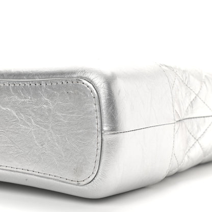 Chanel Metallic Lambskin Calfskin Quilted Medium Gabrielle Hobo Silver 10 of 13