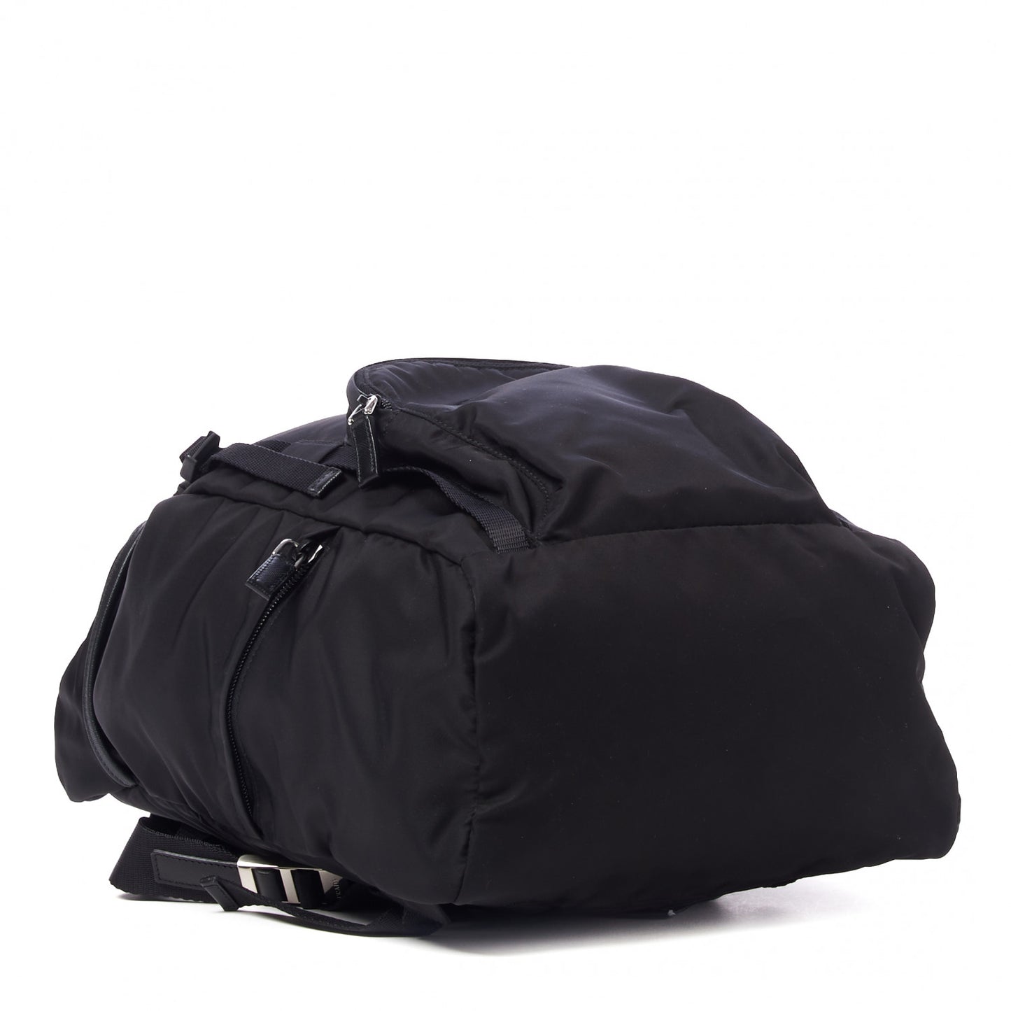 Tessuto Nylon Montagna Double Buckle Backpack Black