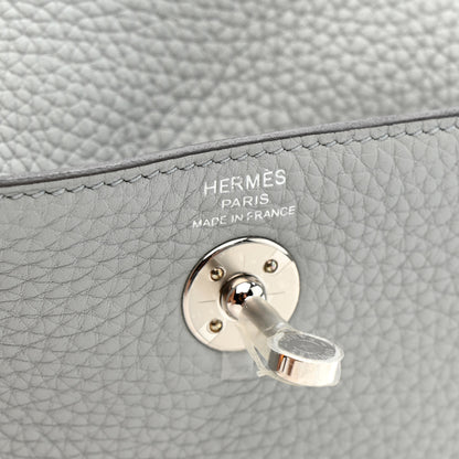 Hermes Taurillon Clemence Mini Lindy 20 Bleu Pale 6 of 11