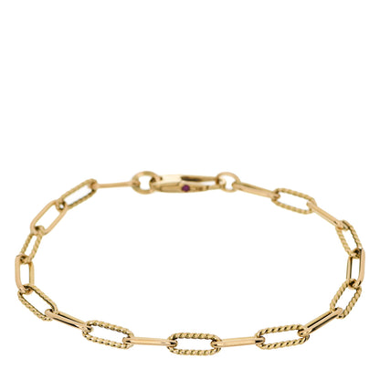 Roberto Coin 18K Yellow Gold Fluted Paper Clip Link Bracelet 1 of 4