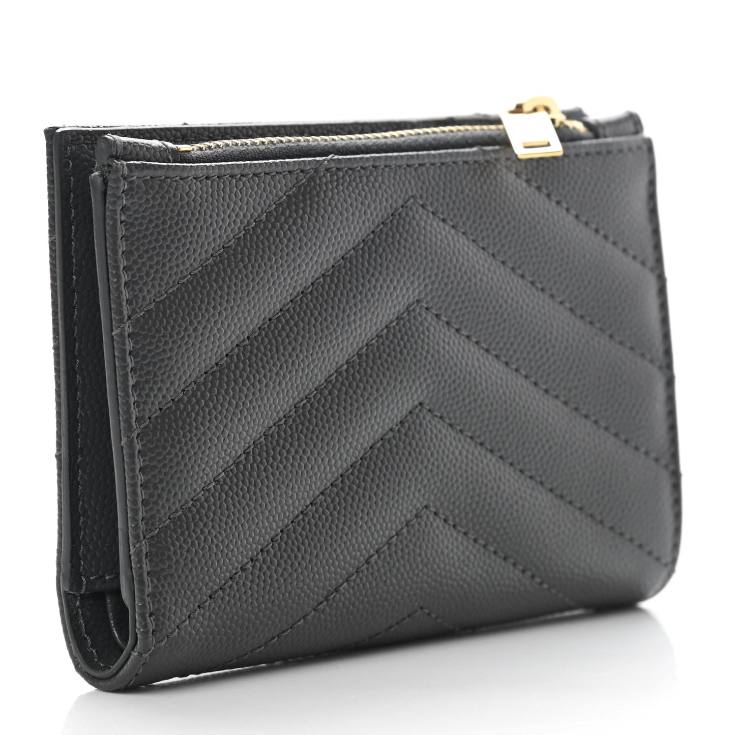 Grain De Poudre Matelasse Chevron Monogram Zipped Two-Part Wallet Storm