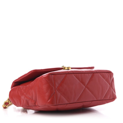 Chanel Lambskin Quilted Large 19 Flap Red 5 of 12