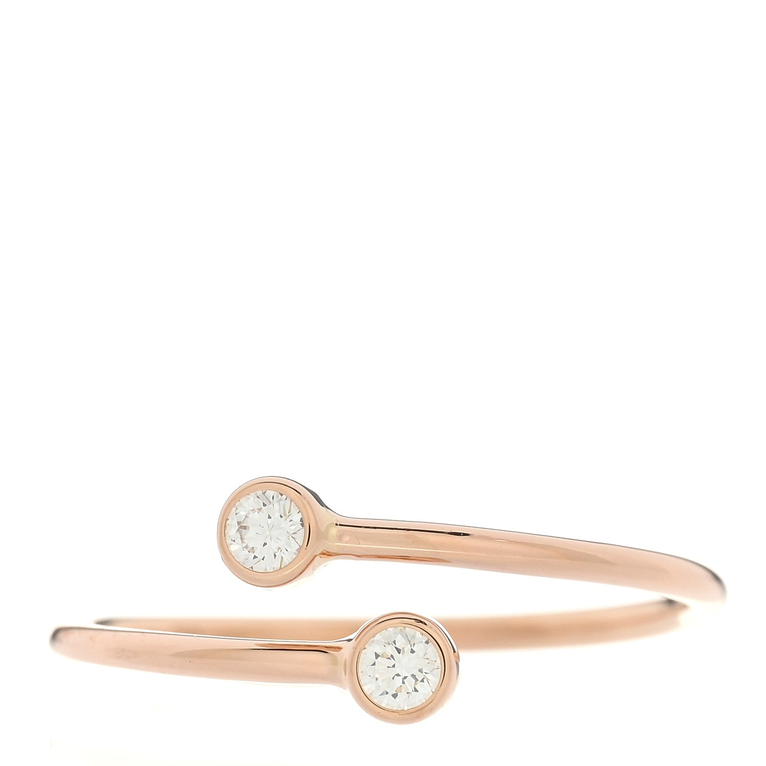 Tiffany 18K Rose Gold Diamond Elsa Peretti Hoop Ring 52 6 1 of 4