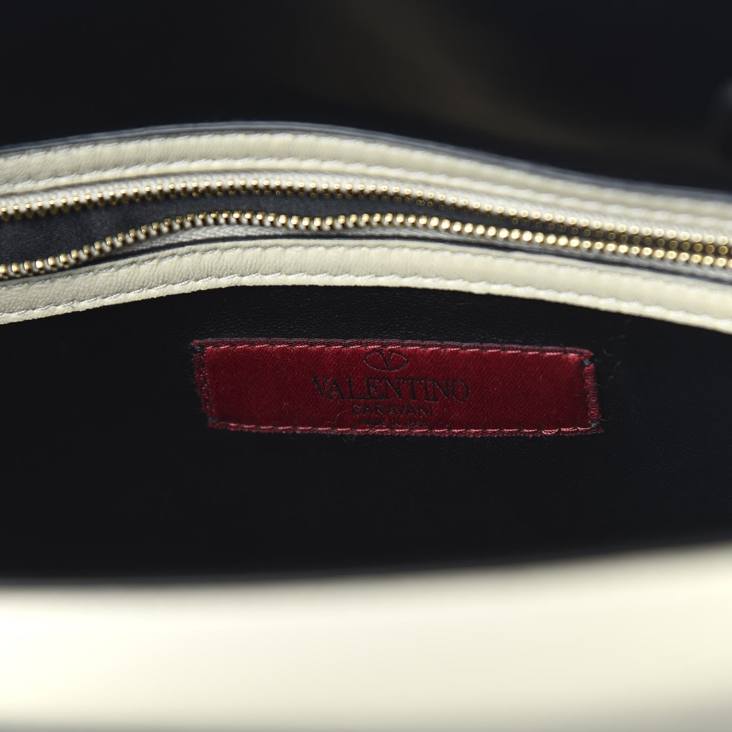 Valentino Garavani Nappa Striped Medium My Rockstud Frame Bag Black Light Ivory 8 of 12