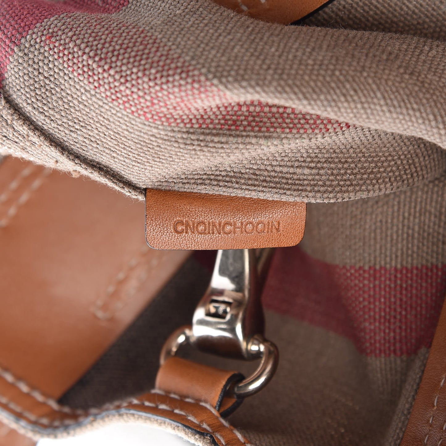 Canvas Mega Check Medium Tottenham Brit Tote Saddle Brown