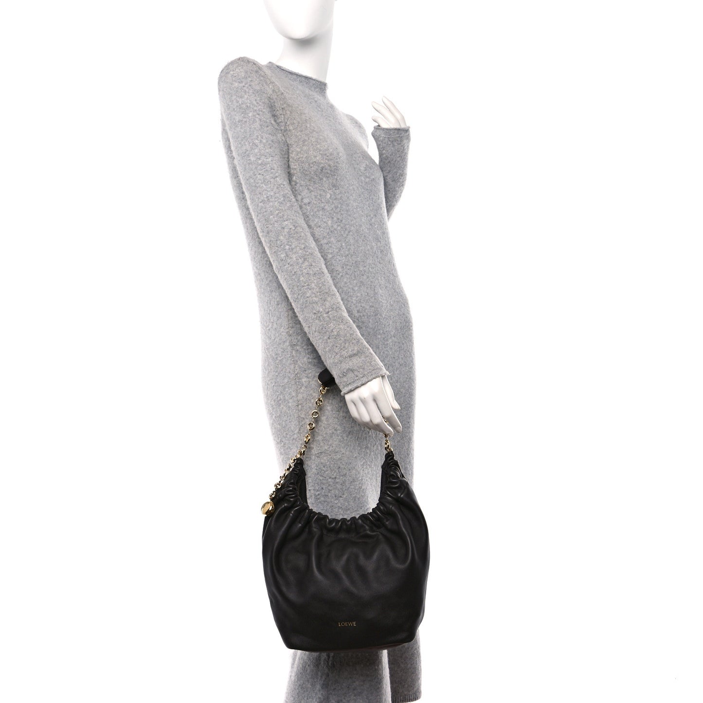 Nappa Small Squeeze Bag Dark Brown