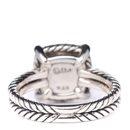 David Yurman Sterling Silver Diamond Lemon Citrine 9mm Chatelaine Pave Bezel Ring 50 5.5 4 of 5