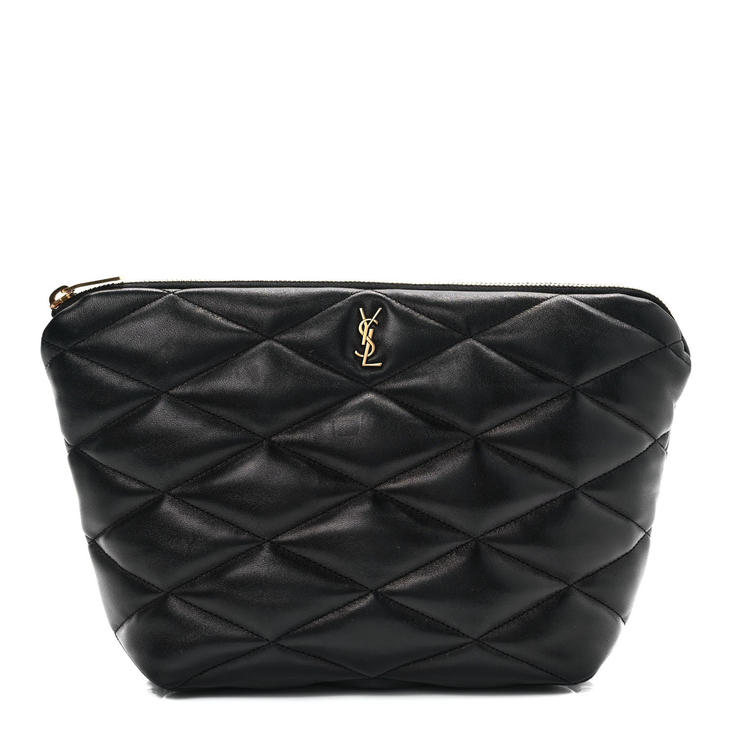 Saint Laurent Lambskin Monogram Medium Sade Puffer Pouch Black 1 of 9