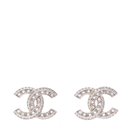 Chanel Crystal Timeless CC Earrings Light Gold 1 of 5