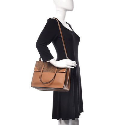 Fendi Vitello Grace Suede Flip Tote Nocciola Marrone 2 of 10