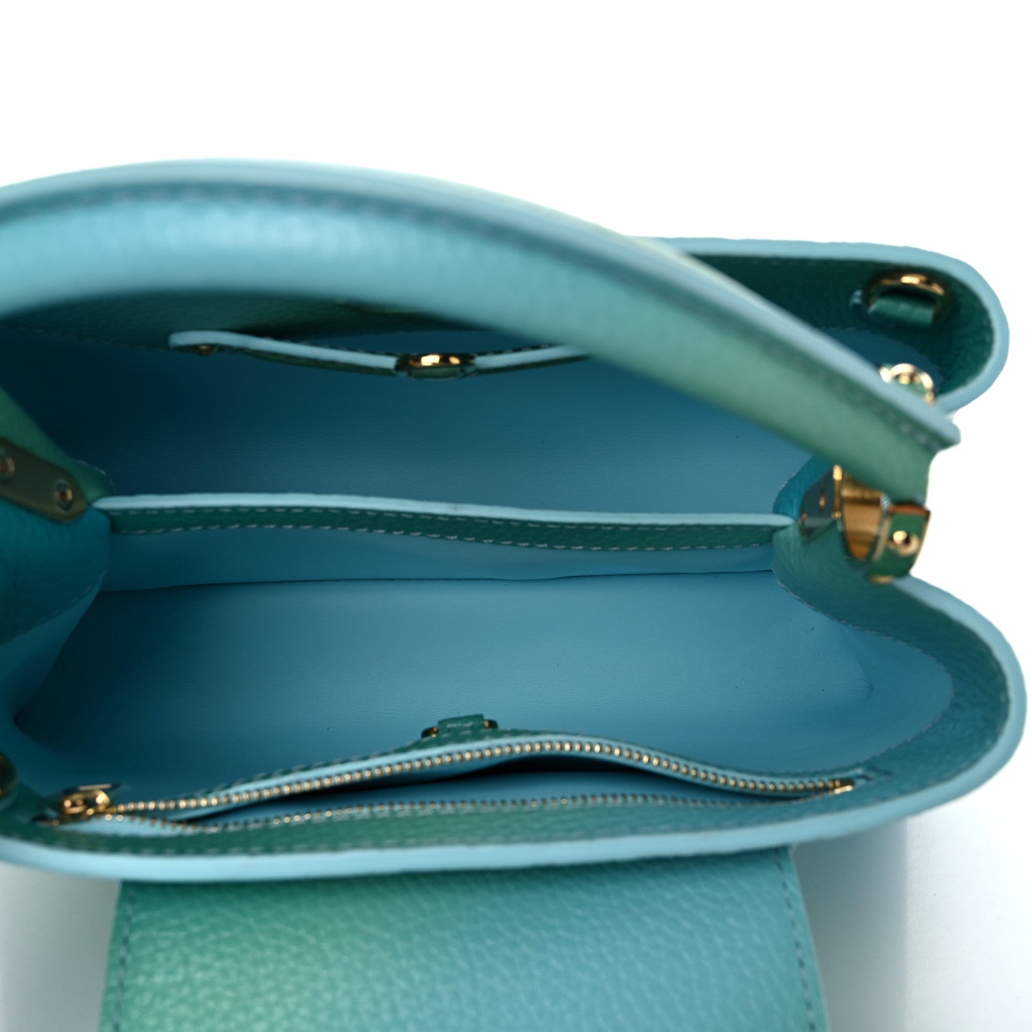 Louis Vuitton Taurillon Capucines BB Green Blue 4 of 7