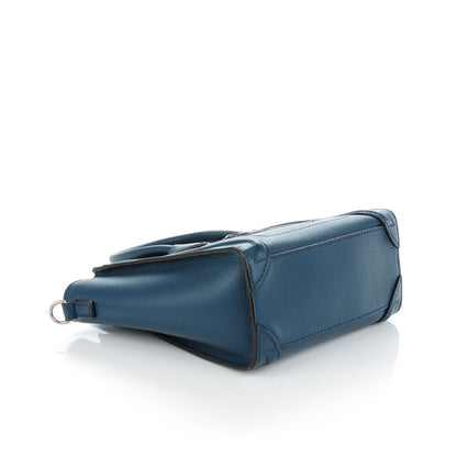 Celine Drummed Calfskin Nano Luggage Orage 4 of 8