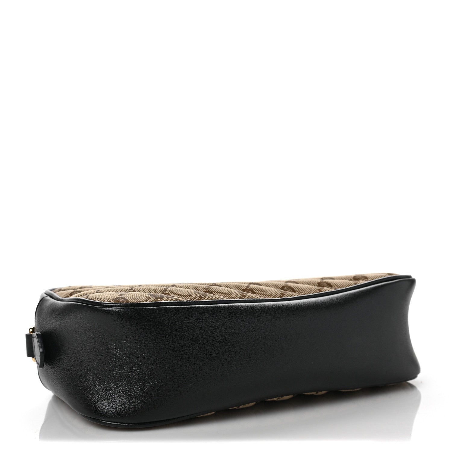 Gucci Monogram Matelasse Diagonal Small GG Marmont Chain Shoulder Bag Beige Black 4 of 7