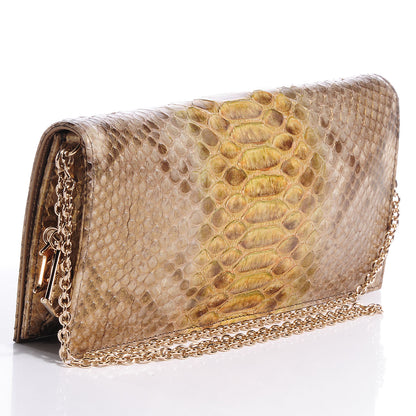 Christian Dior Snakeskin Evening Clutch Brown 2 of 8