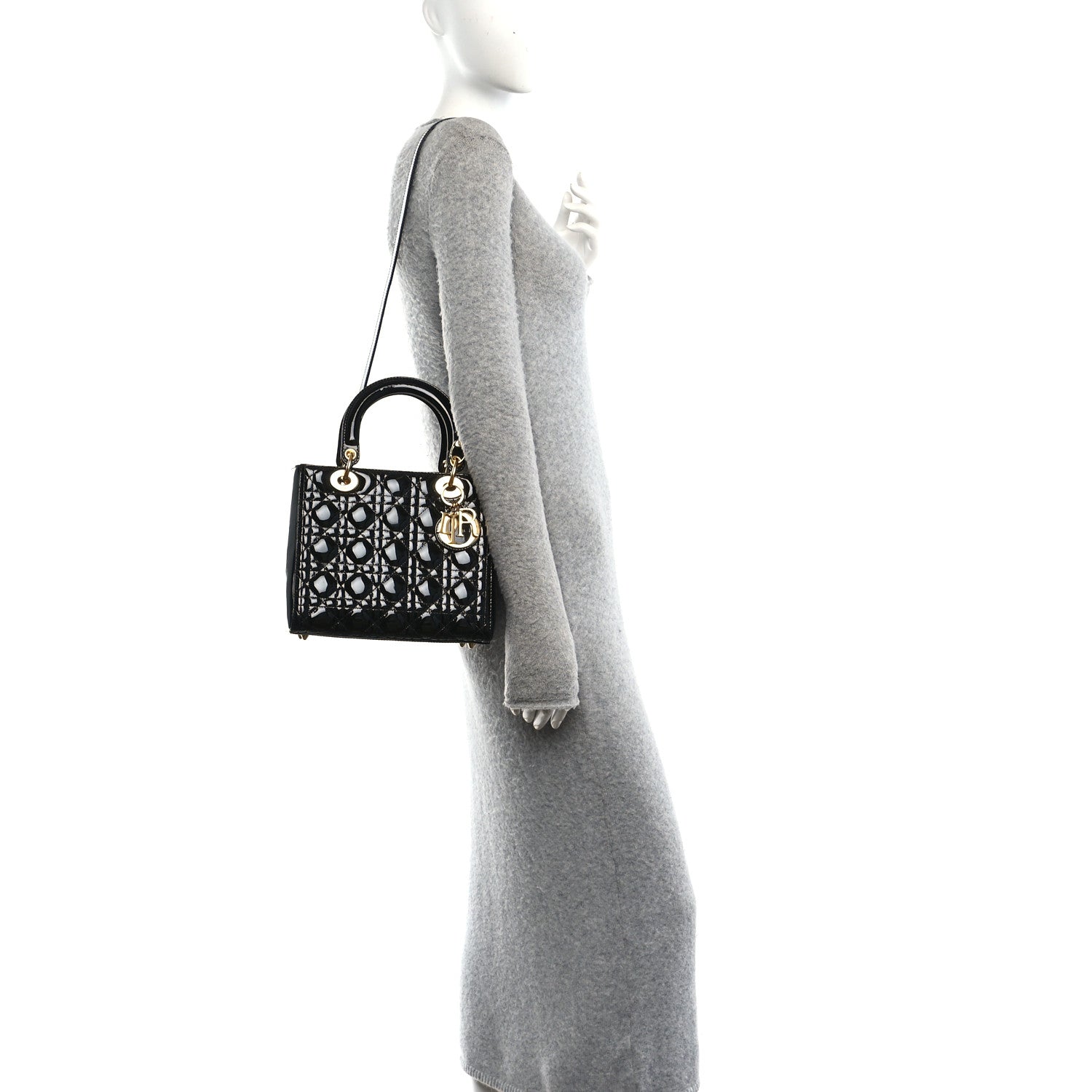 Christian Dior Patent Cannage Medium Lady Dior Black 2 of 10