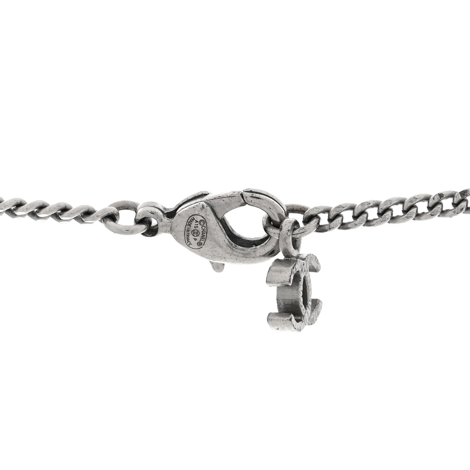 Chanel Crystal Baguette CC Necklace Blue 4 of 4