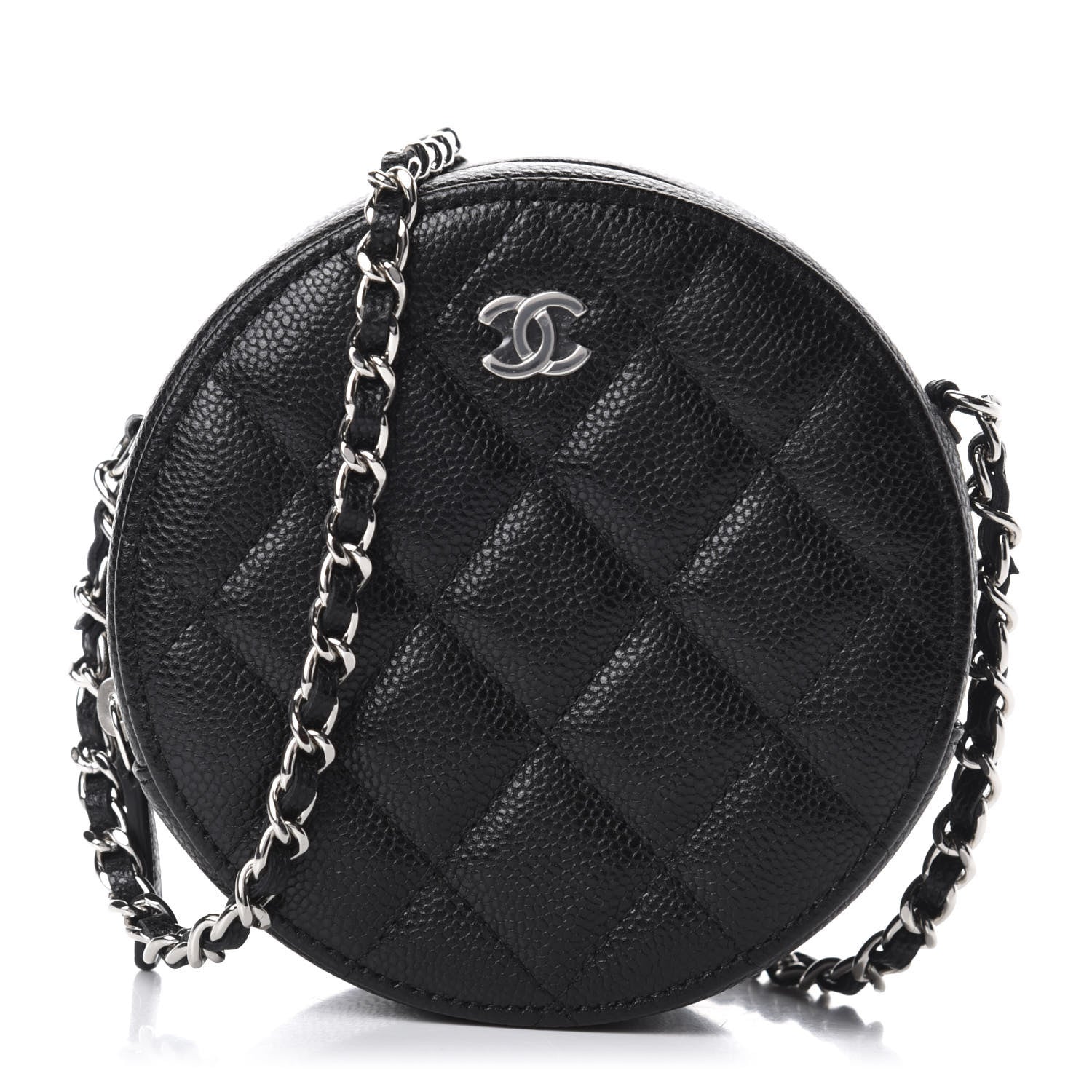 Chanel Caviar Quilted Round Clutch With Chain Black 1 of 11