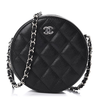Chanel Caviar Quilted Round Clutch With Chain Black 1 of 11