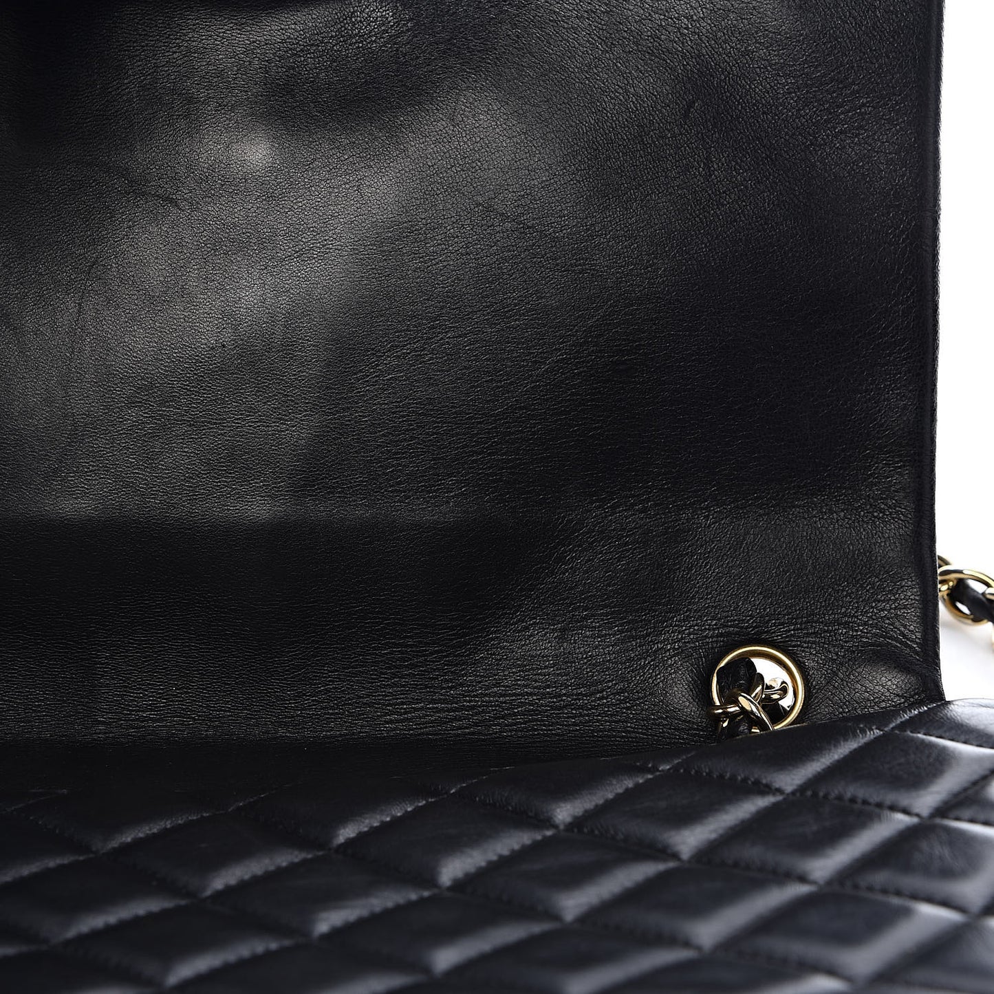 Lambskin Quilted Maxi Single Flap Black