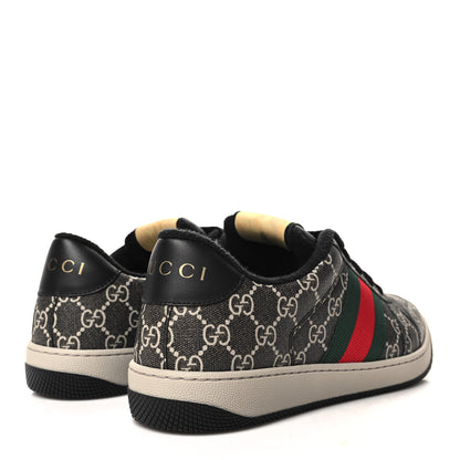 Gucci GG Supreme Web Mens Screener Sneakers 8 Black Grey 4 of 9