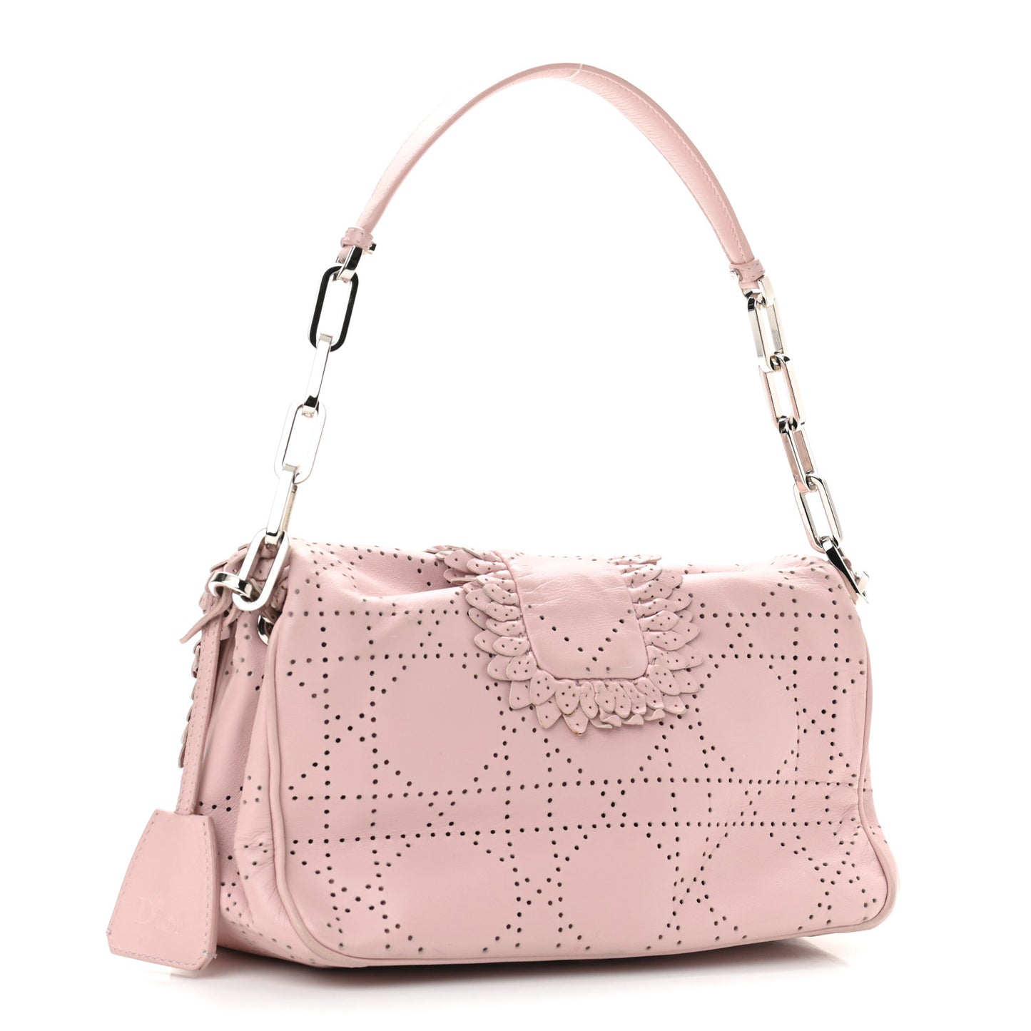 Lambskin Cannage Ruffle New Lock Flap Pink