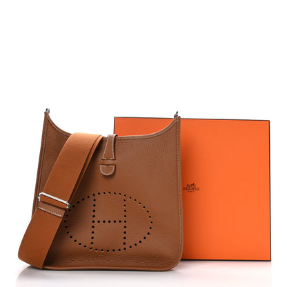 Hermes Taurillon Clemence Evelyne III PM Gold 10 of 10
