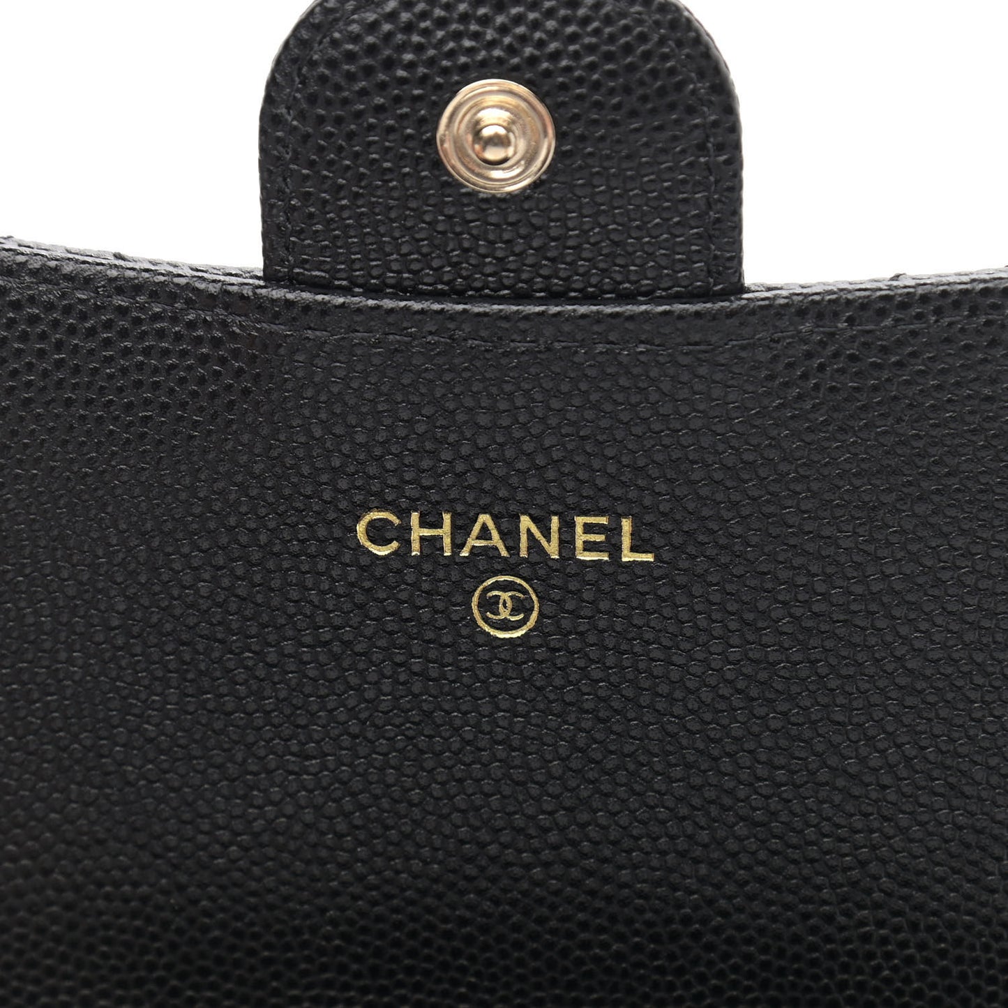 Caviar Quilted Phone Holder Wallet With Removable Chain Black
