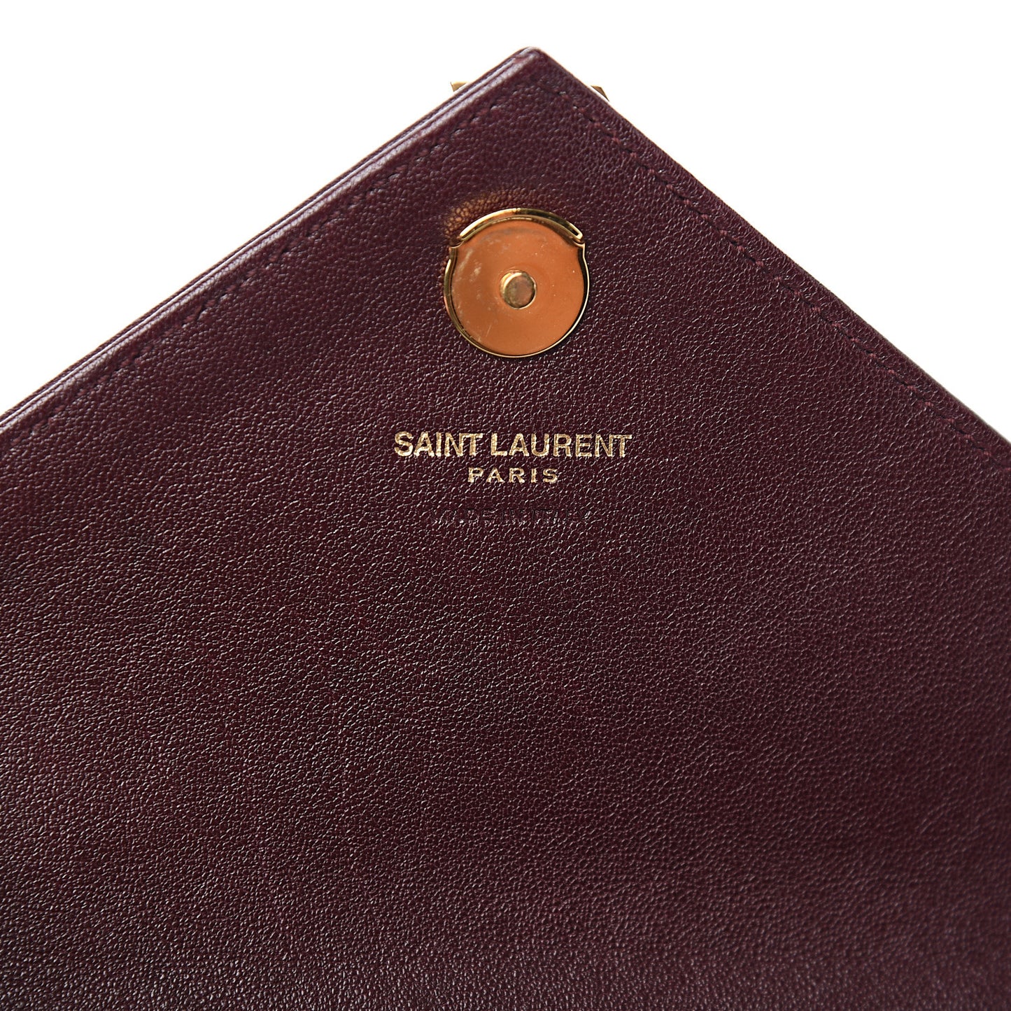 Sheepskin Matelasse Chevron Monogram College Chain Wallet Amaranto