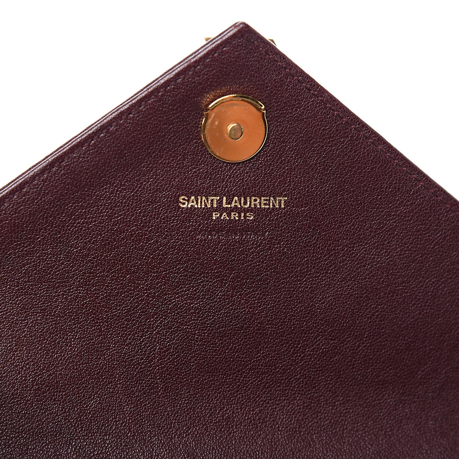 Saint Laurent Sheepskin Matelasse Chevron Monogram College Chain Wallet Amaranto 6 of 9