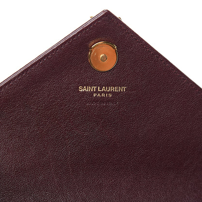 Saint Laurent Sheepskin Matelasse Chevron Monogram College Chain Wallet Amaranto 6 of 9