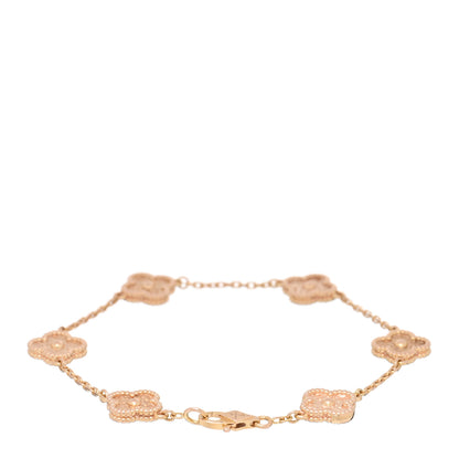 Van Cleef & Arpels 18K Rose Gold 6 Motifs Sweet Alhambra Bracelet 2 of 3