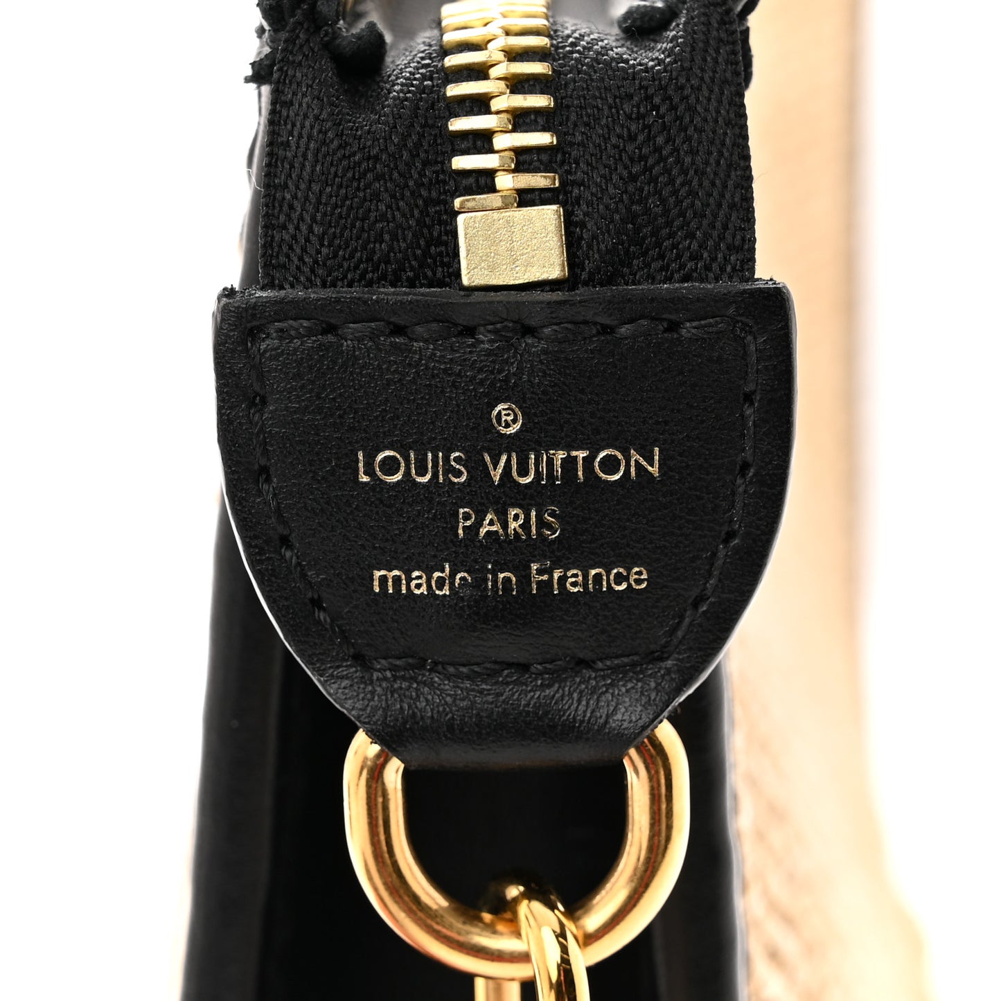 Raffia Calfskin Monogram Giant Pouch