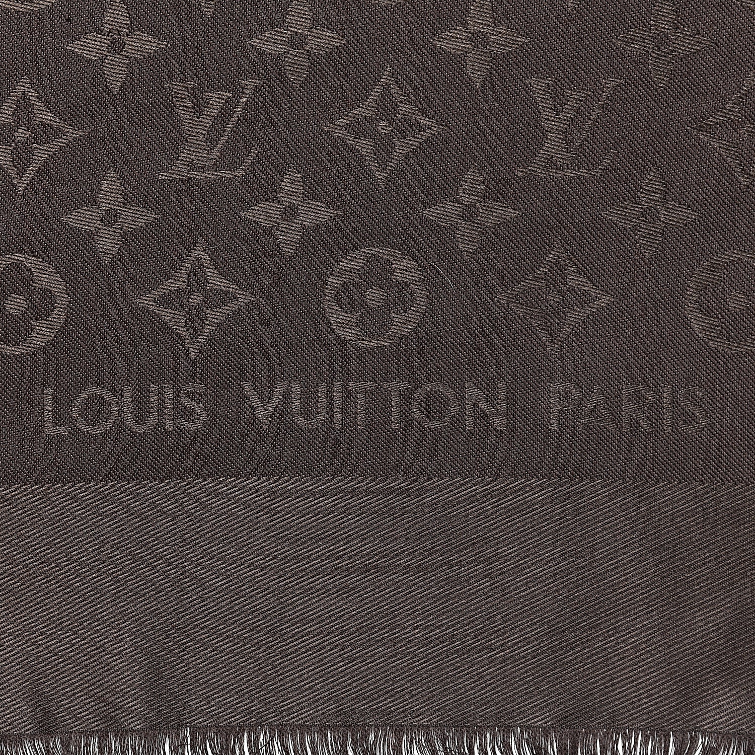 Louis Vuitton Wool Silk Monogram Shawl Chocolate 3 of 4