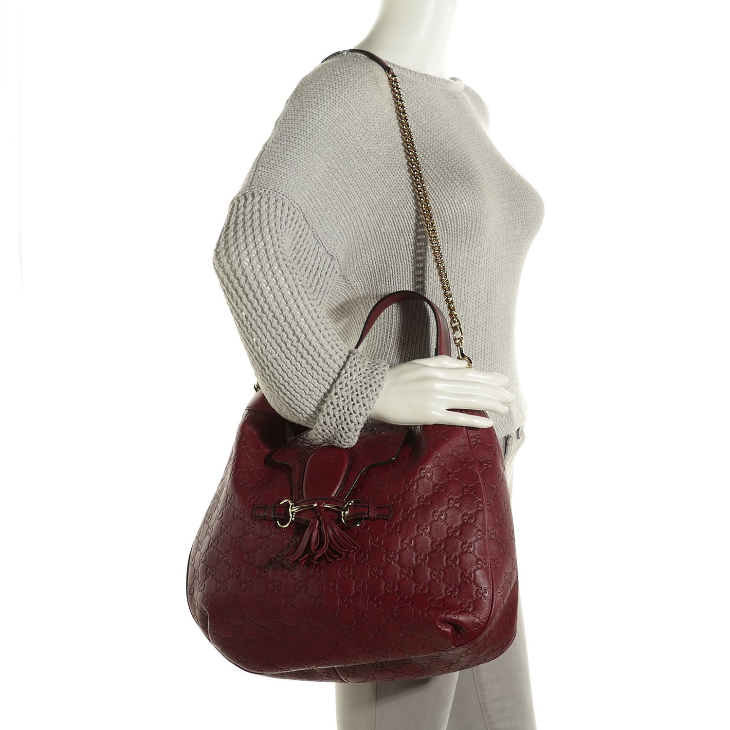 Gucci Soft Guccissima Medium Emily Hobo Classic Ruby 2 of 9