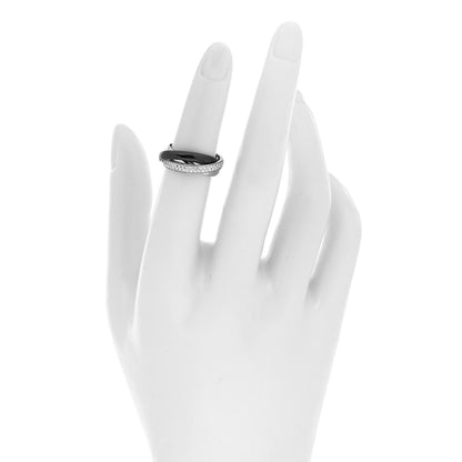 Cartier 18K White Gold Platinum Diamond Ceramic Small Trinity Ring 48 4.5 2 of 6
