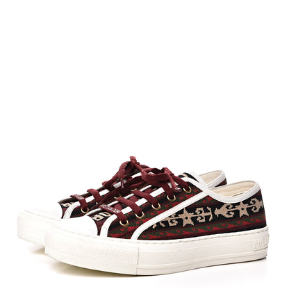 Christian Dior Canvas Bohemian Embroidered Womens Walk'N'Dior Low Top Sneakers 37.5 Black 3 of 10
