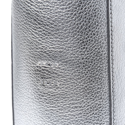 Balenciaga Metallic Goatskin Logo XXS Everyday Tote Argent Black 14 of 16