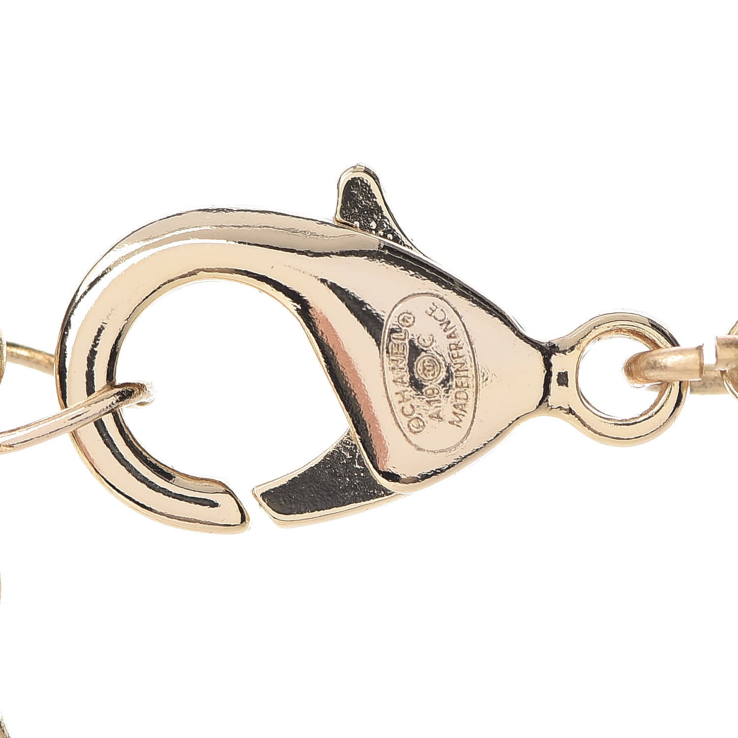 Pearl Crystal CC Double Chain Necklace Gold
