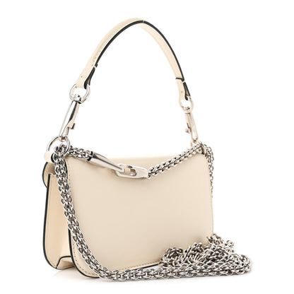 Valentino Garavani Calfskin Crystal Vlogo Small Loco Shoulder Bag Light Ivory 3 of 10