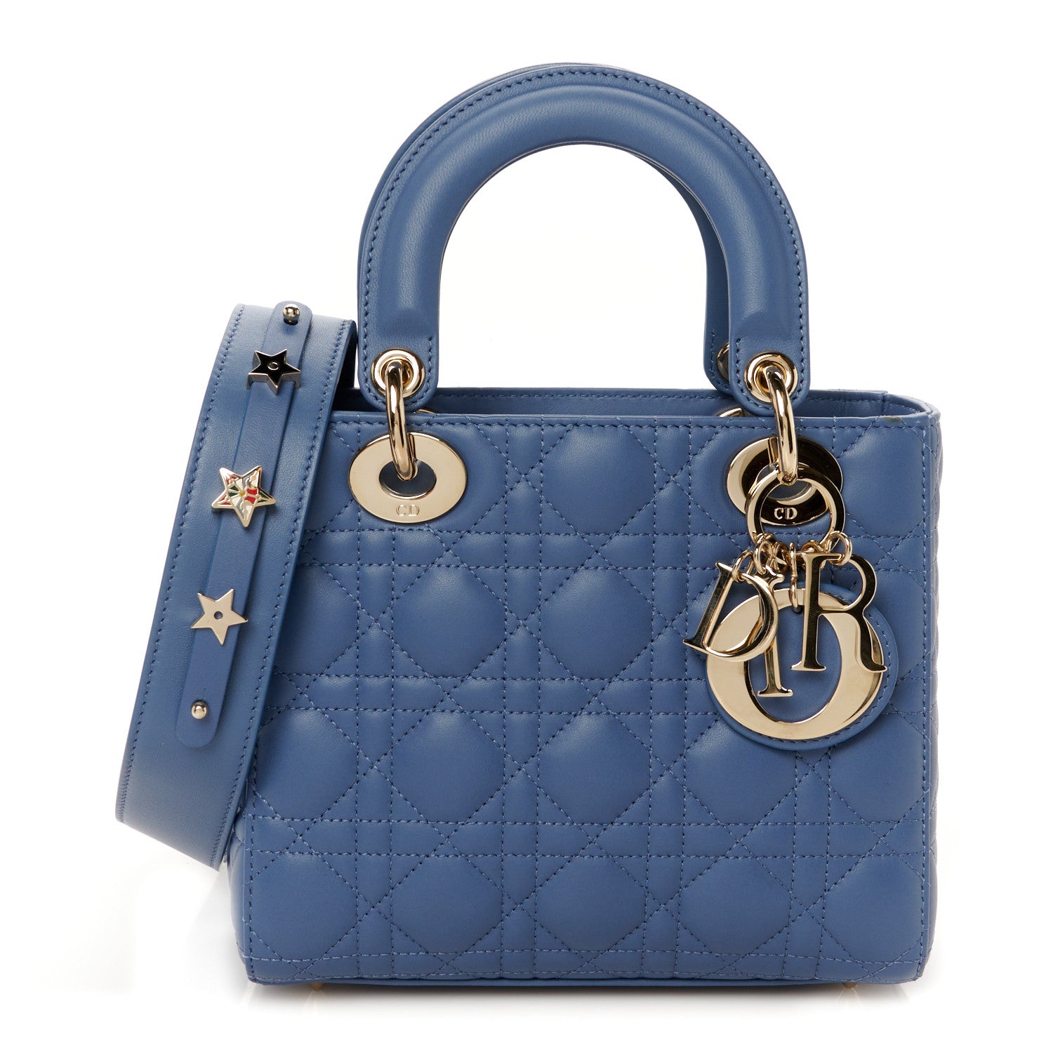 Christian Dior Lambskin Cannage Small My ABCDior Lady Dior Denim Blue 1 of 10