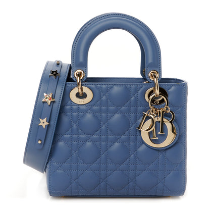 Christian Dior Lambskin Cannage Small My ABCDior Lady Dior Denim Blue 1 of 10