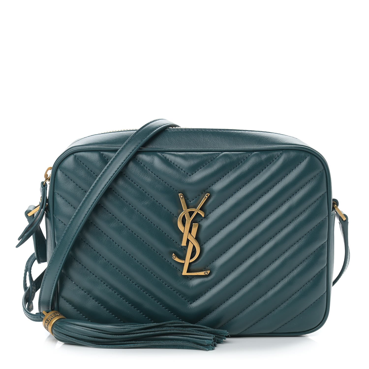 Saint Laurent Calfskin Matelasse Monogram Lou Camera Bag Sea Turquoise 1 of 9