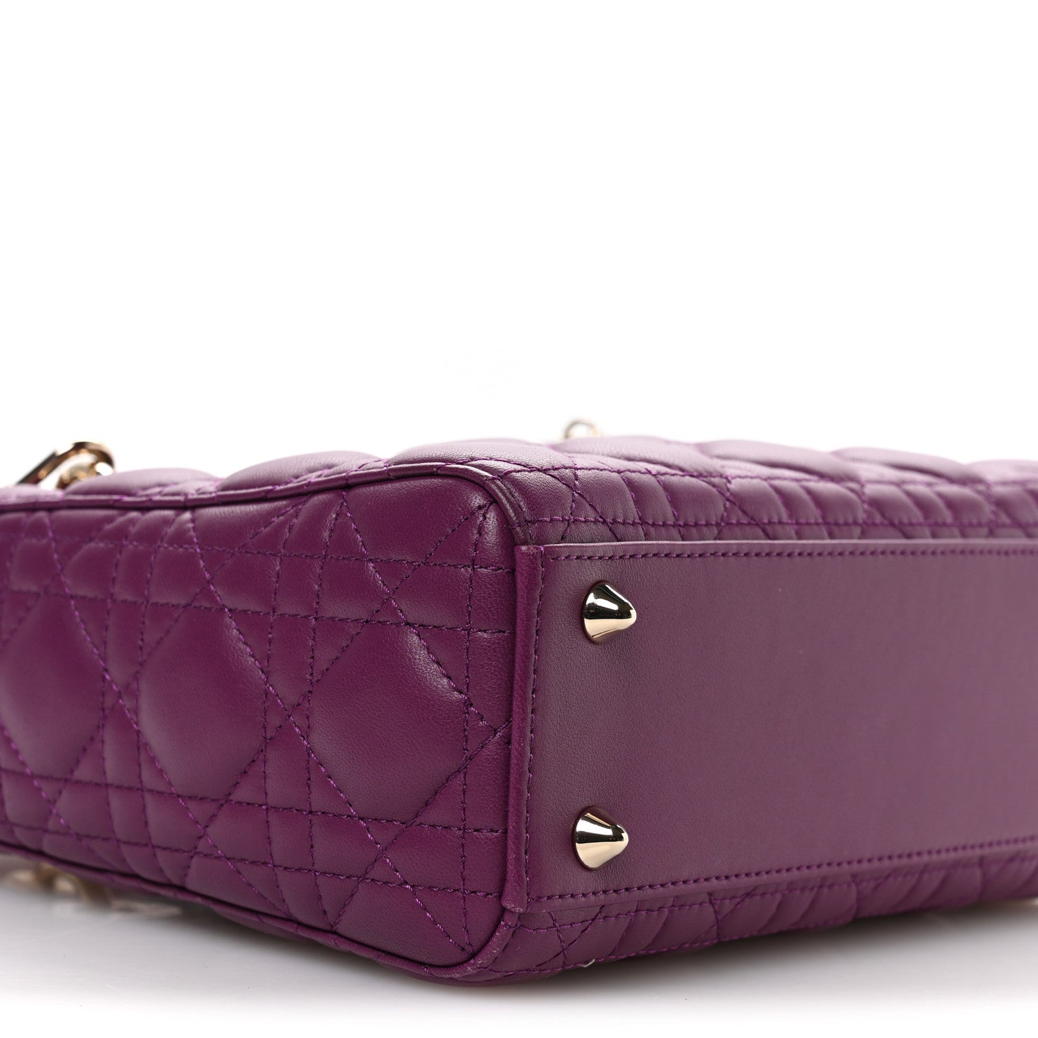 Christian Dior Lambskin Cannage Small My ABCDior Lady Dior Purple 9 of 10