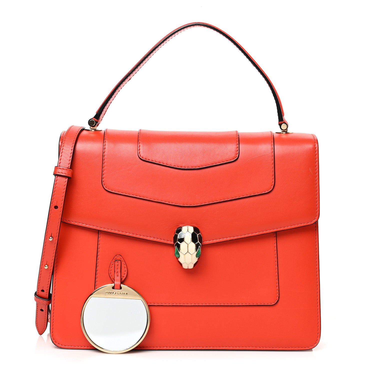 Bulgari Calfskin Large Serpenti Forever Top Handle Red Clay 1 of 8